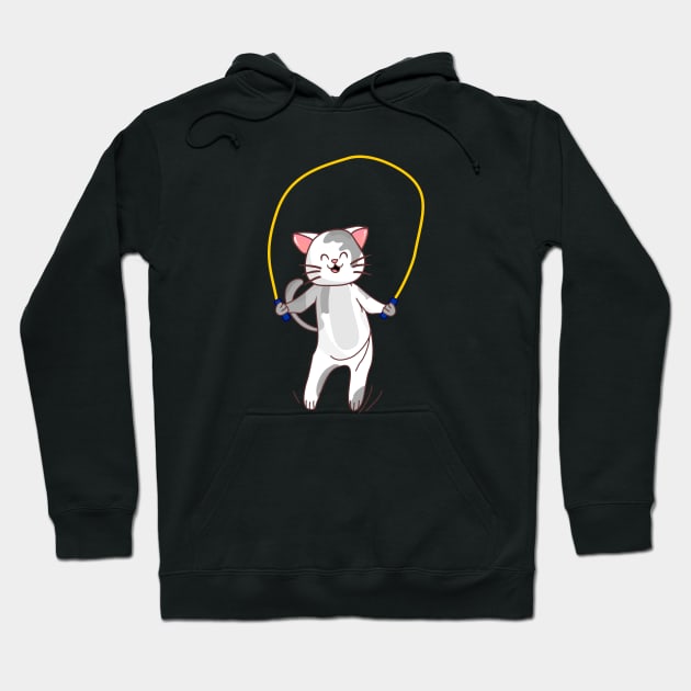 Jump rope cat Hoodie by Mitalim